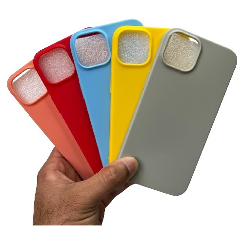 Pack De 5 Forros Fundas Unicolor Para iPhone 13