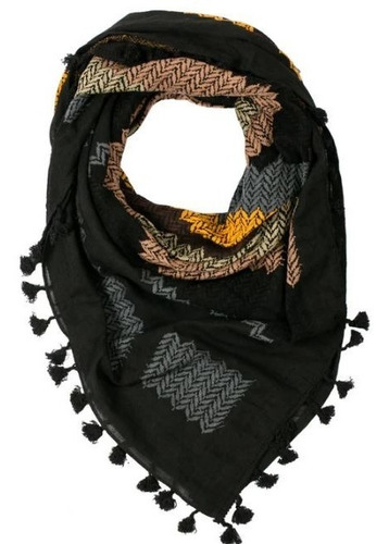 Hirbawi Kufiya Negro Y Colores - Exclusivo - Made Palestina