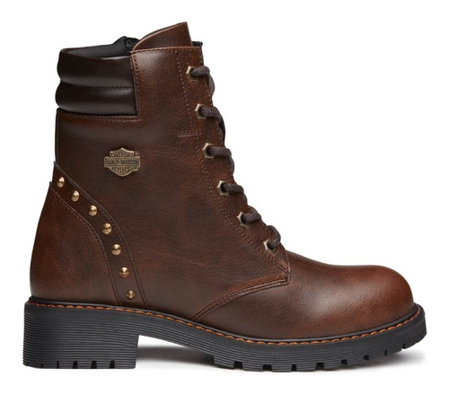 Bota Antiderrapante Mujer Harley Davidson - Margot Café Drop