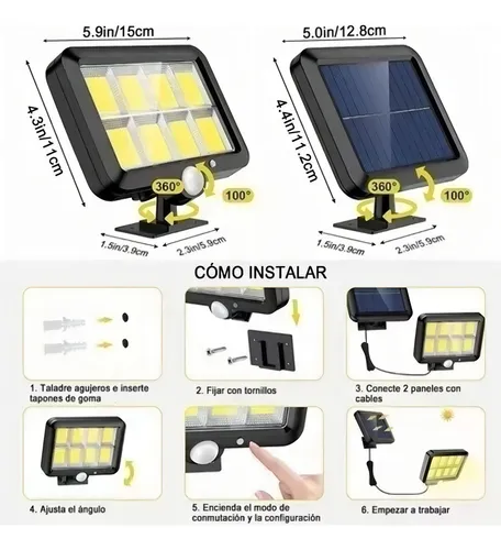 Focos Solares Led Foco Solar Exterior Foco Led 100 Watts Adk