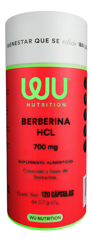 Wu Nutrition® Berberine Hcl | 700 mg | 120 cápsulas de sabor sem sabor