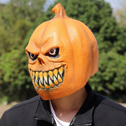 Máscara De Cabeza De Halloween, Máscara De Calabaza De