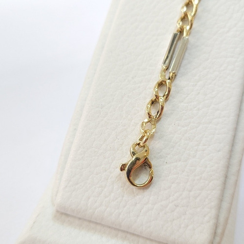 Imagen 2 de 2 de Pulsera Combinada Oro 18kts 5,6grs 18cm Brumat