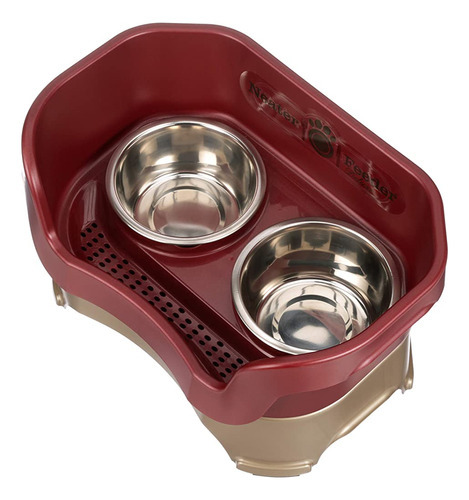 Neater Feeder Deluxe Medium Dog (cranberry) - The Mess Proof