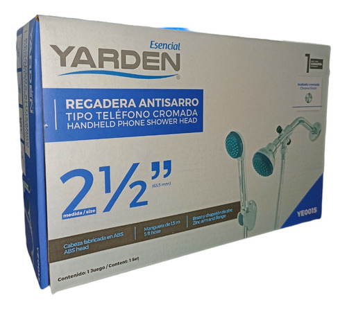 Imagen 3 de 5 de Ducha Tipo Teléfono 2 1/2 Antisarro Cromada Ye0015 Yarden