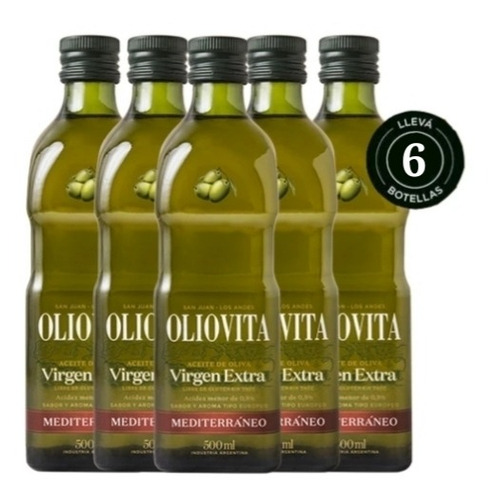 Aceite Extra Virgen Mediterraneo Oliovita 500 Cc X 6 Un