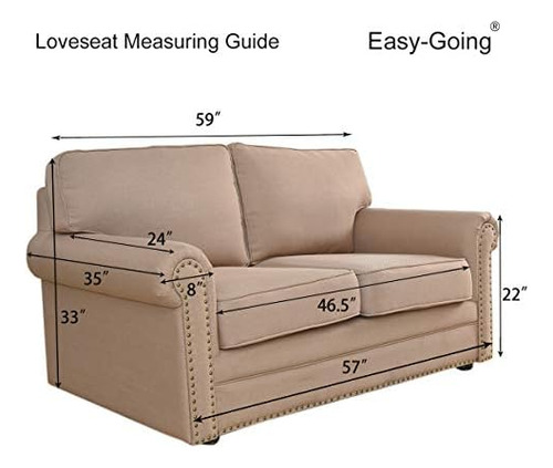 Funda De Sofá Reversible Easy-going Para Sofá De 2 Cojines,
