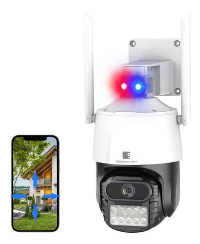 Camara P10 Seguridad 4mpx Wifi Ip Exterior Alarma Sirena Blanco