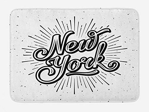 Tapete De Baño Vintage, Tipografía De Nueva York Caligrafía