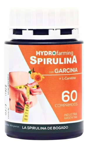 Spirulina Reductora Bogado Garnicia + L-carnitina 60 Comp Fw
