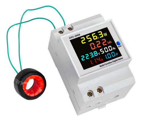 D52-2066 Din-rail Multi-função Medidor Lcd Colorido