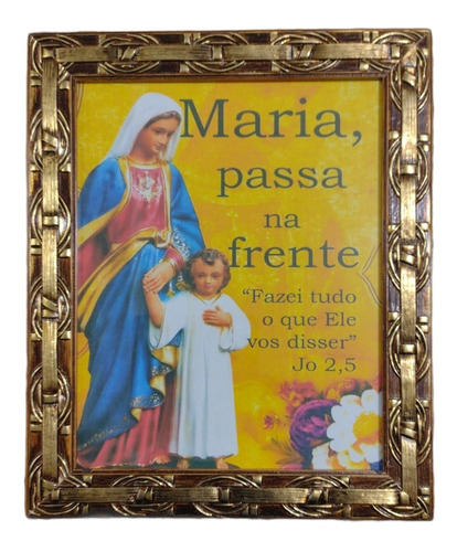 Imagem 1 de 3 de Quadro Religioso Maria Passa Na Frente - 30cm X 25cm