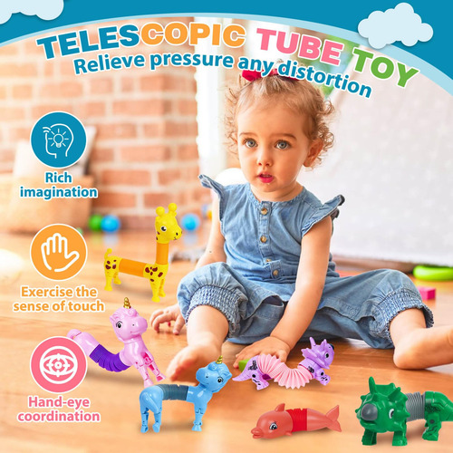 Tubos Pop Fidget Toys Kabvry Animal, Paquete De 10 Unidades
