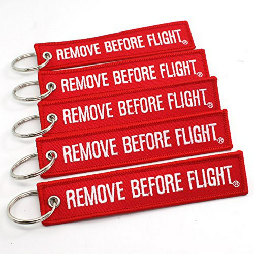 Llavero  Remove Before Flight  5 Unidades-rojo Con Letras Bl