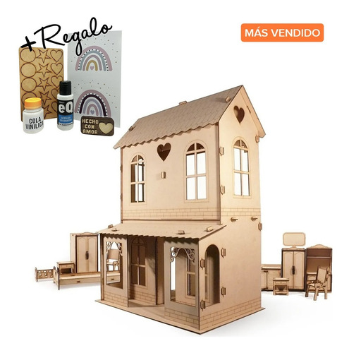 Casa De Muñecas + 30 Muebles Casita M1 - Envio Gratis !