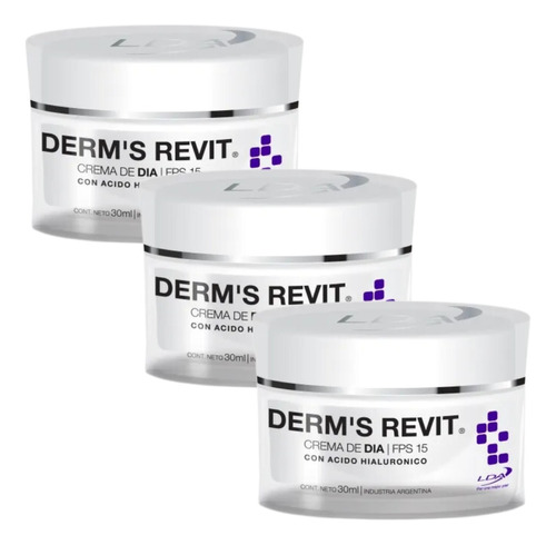 Combo X3 Lda Derm's Revit Crema De Día Fps15 30ml