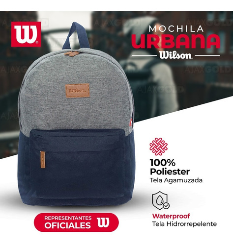 Imagen 3 de 10 de Mochila Wilson Original Reforzada Deportes Gym Impermeable