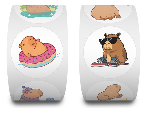 500 Pegatinas De Capibara 2,5 Cm Sticker Capibara Capybara Marrón Capibara