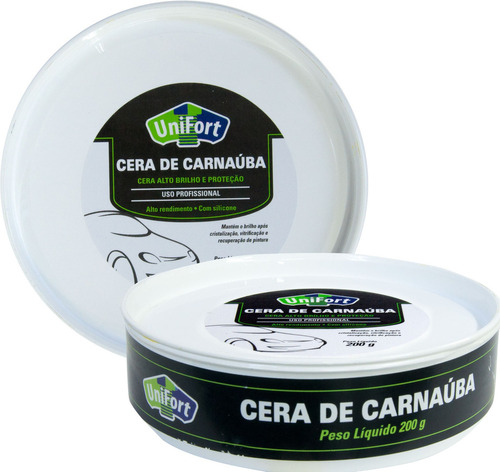 Cera De Carnaúba Automotiva Pasta 200g Profissional Unifort