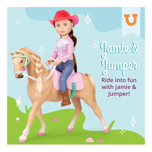 Muñeca Glitter Girls Jaime Y Su Caballo Jumper Mide 35 Cm 2m