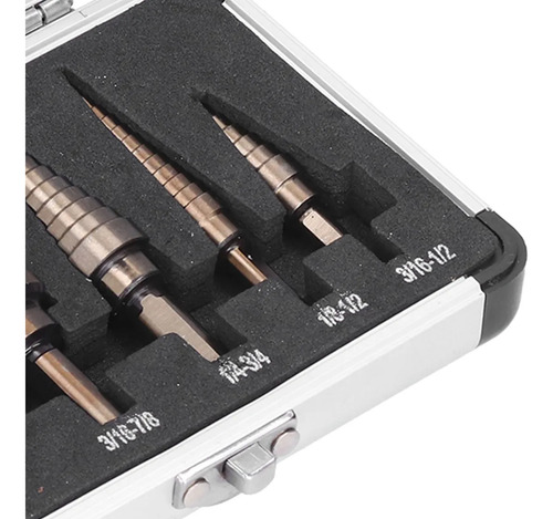 Set De 3 Brocas Pino Cónicas Escalonadas 4-32mm