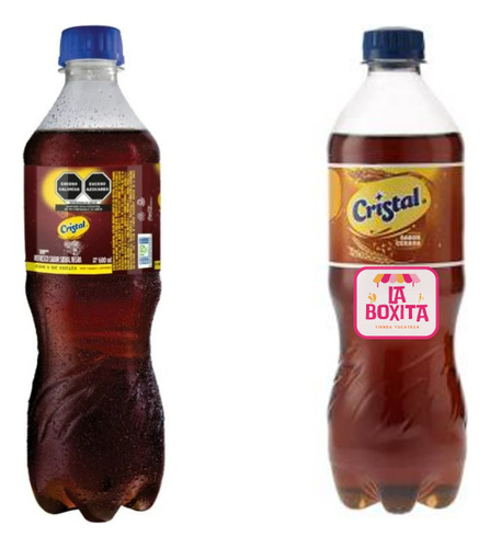 24pzas Refresco Cristal Cebada Y Sidra Negra 600ml (12 C/u)