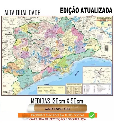 Mapa Grande São Paulo Baixada Santos Enrolado 