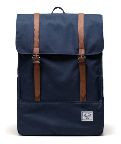 Mochila Herschel Survey en forma de cruz gris claro, color azul marino