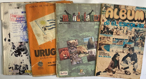 Lote 4 Albumes De Figuritas Completos El País El Escolar Ca1