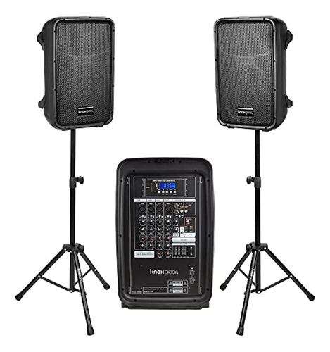 Knox Dual Speaker And Mixer Set-portable 8? Sistema Dj Pa De