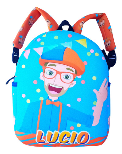 Mochila Jardin Infantil Blippi Personalizada Bolsillos