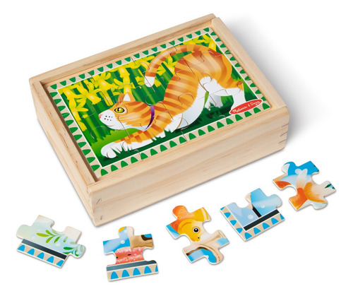 Mpz Wpz Caja Con 4 Rompecabezas De 12 Pcs -mascotas
