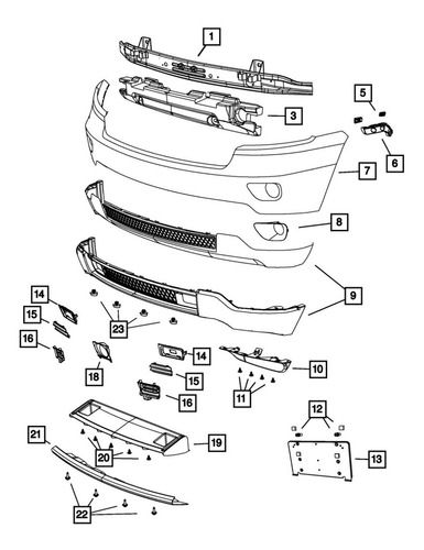 Imagen 2 de 5 de Soporte Parachoque Original Grand Cherokee 2011/2020