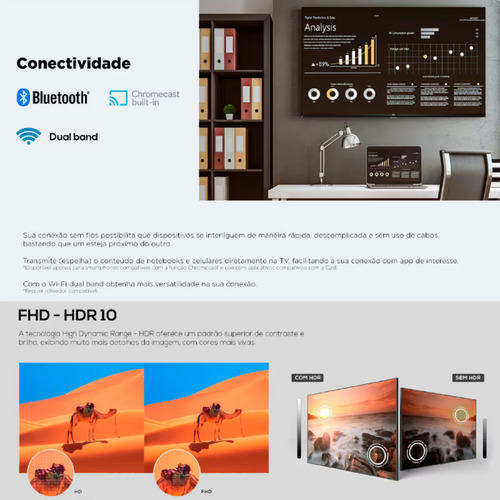 Smart Tv Led 32 Full Hd Com Android Tv Wi-fi, Bluetooth