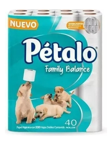 Papel Higiénico Petalo Family Balance 40 Rollos Premium
