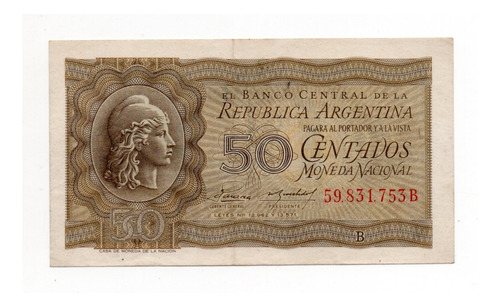 Billete 50 Centavos Moneda Nacional Bottero 1906