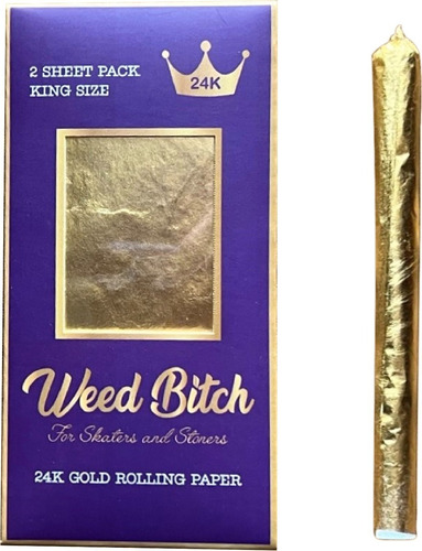 Papeles Para Enrolar De Oro 24k, Weed Bitch, Pack 2 Unidades