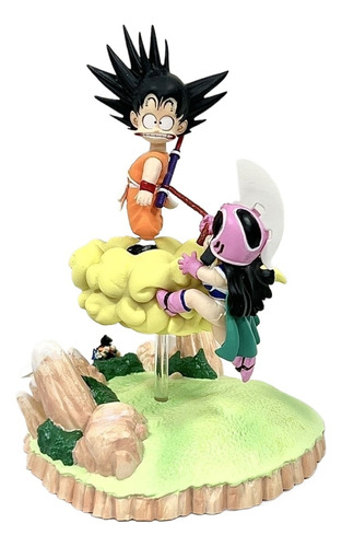 Figura Goku Chichi Salto Mortal Escena Nube