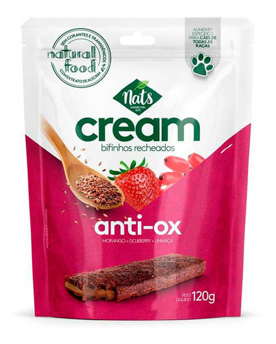 Imagem 1 de 1 de Bifinho Recheado Cream Anti-ox Com Morango, Gojiberry E Linhaça Nats 120g