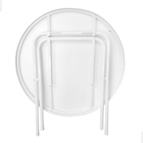 Imagen 6 de 10 de Mesa Ratona Baja Redonda 60 Cm Plegable Jardin Playa Camping