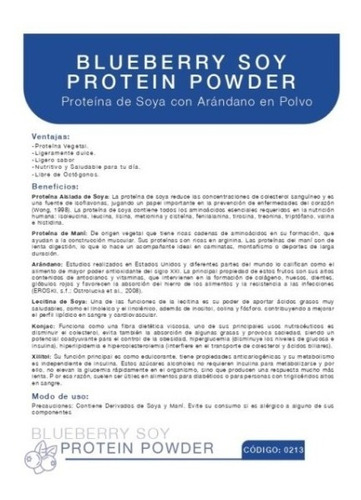 Bebida Instantanea De Proteinas Arandano Azul Blueberry Hgw