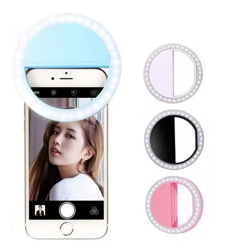 Aro Led Recargable Selfie Anillo Luz Para Celular Con Clip