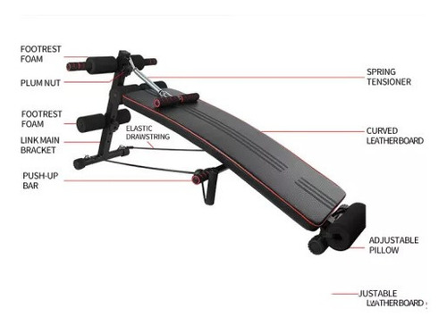 Banco Abdominal Plegable +2ligas+cuerda De Fuerza