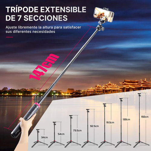 Ulanzi Mt-44 Trípode Extensible Para Teléfono 59 Pulgadas