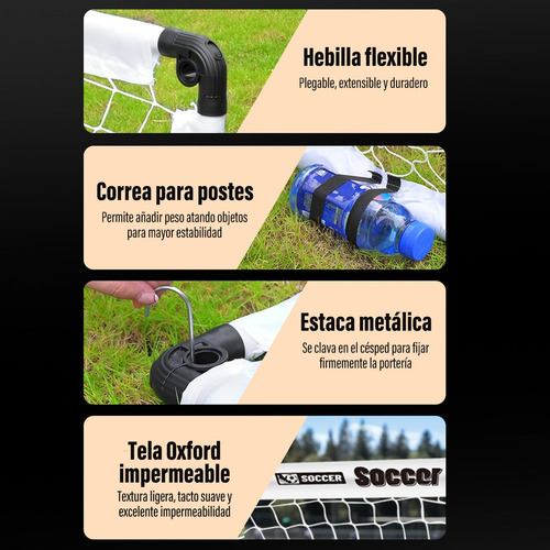 Set De Portería De Fútbol Para Niños 60x90 Plegable Portátil