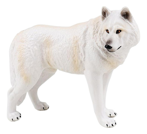 Mini Figuras De Animales De Simulación Modelo Lobo Blanco