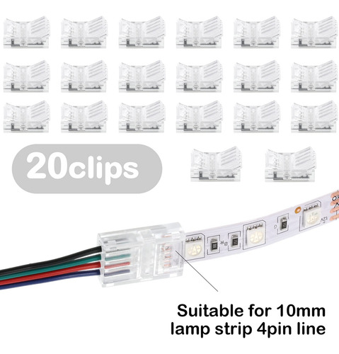 Conectores De Tira De Luz Led, 20 Conectores De Adaptador Le