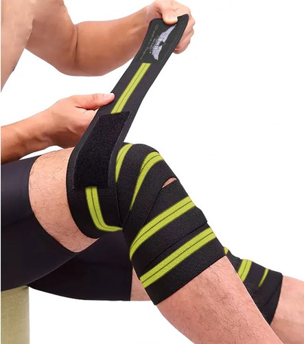Imagen 3 de 4 de Par De Vendas Para Rodilla Premium Knee Wraps Crossfit Gym