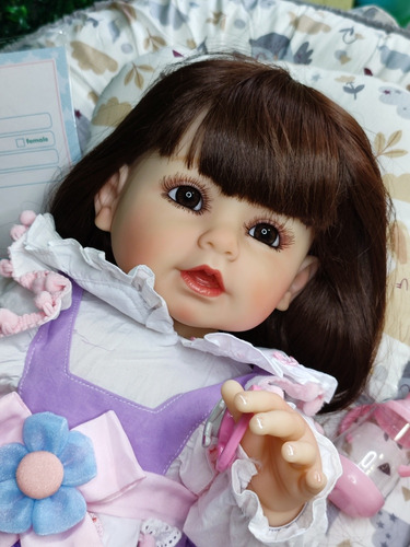 Muñeca Bebe Reborn Npk Cuerpo Completo Lavable Pelo Enraizad