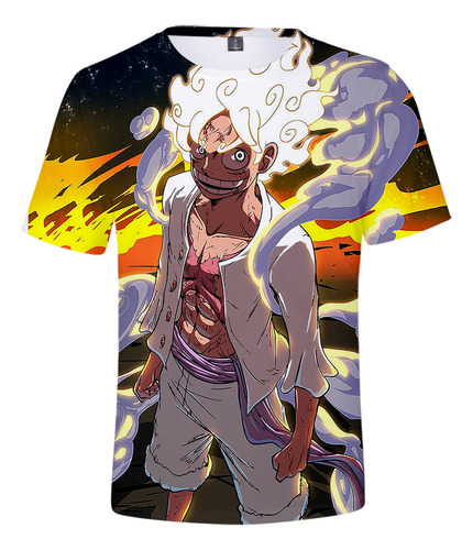 Camiseta Luffy Nika De Una Pieza Para Hombre, Manga Corta, M